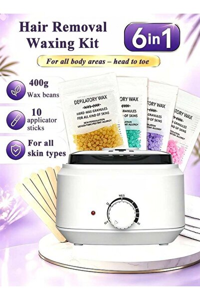 X SPRING Hair Removal Waxing Kit,Portable Wax Melting Machine with 400g Wax B...
