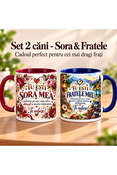 hiperborea Set 2 Căni Sora & Fratele, „Tu Ești Sora Mea / Tu Ești Fratele Meu”