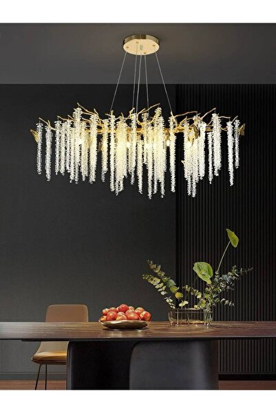 meili Candelabru de cristal 1200mm Auriu