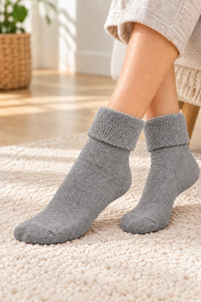 tibo 3 Pairs of Women's Seamless Thick Winter Towel Boot Socks