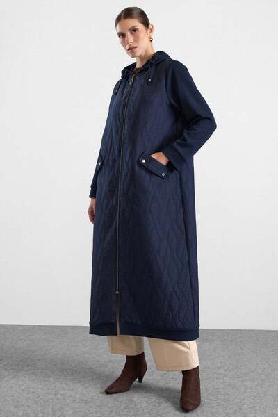 Olcay Hooded Jacquard Knitted Fabric Combination Large Size Wear-Resistant Da...