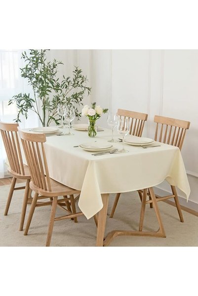 Maxmillen maxmill Rectangle Slubby Textured Tablecloth Waterproof Spillproof ...