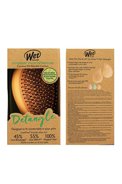 Wet Brush Go Green Palm Detangler perie de păr cu ulei de portocală și cocos