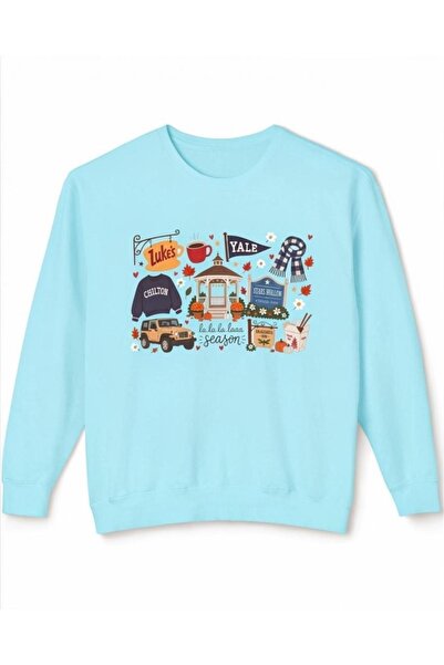 Vordevia Gilmore Girls Stars Hollow Lukes Printed Cotton 3 Yarn Threaded Crew...