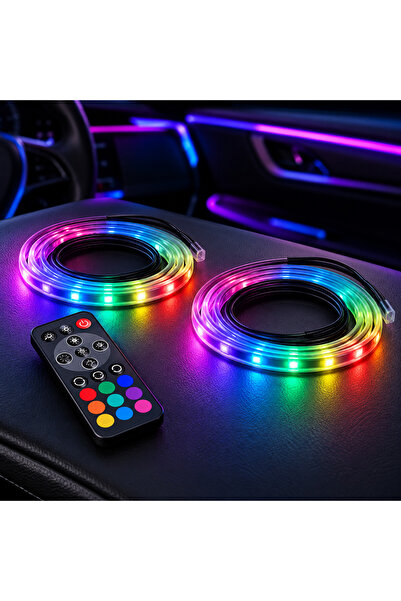 s-Eye Banda LED RGB pentru bord auto 2 x 2 m, telecomanda, 20 moduri, sincron...