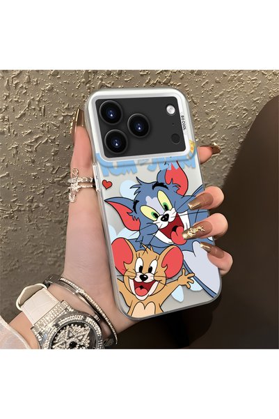 CHICASELUX Cute Cartoon Cat and Mouse Case Compatible with iPhone 17 Pro, Sho...