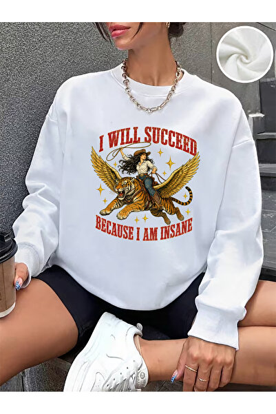 SUNFREE Retro Printed Oversize Cotton Long Sleeve Basic Sweatshirt