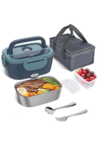 Arabest 80W Electric Heating Lunch Box,1.5L Stainless Steel Food Heater for C...