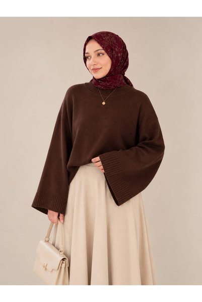 OK BLUME سترة تريكو نسائية بأكمام خفاشية كبيرة الحجم