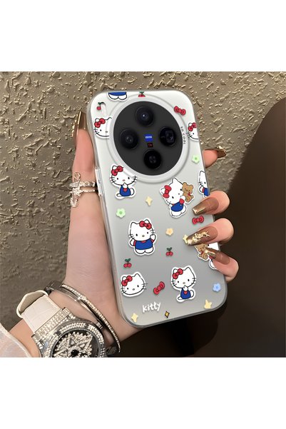 CHICASELUX حافظة متوافقة مع هاتف Vivo X300 بتصميم قطة كرتونية لطيفة، هيكل ممت...