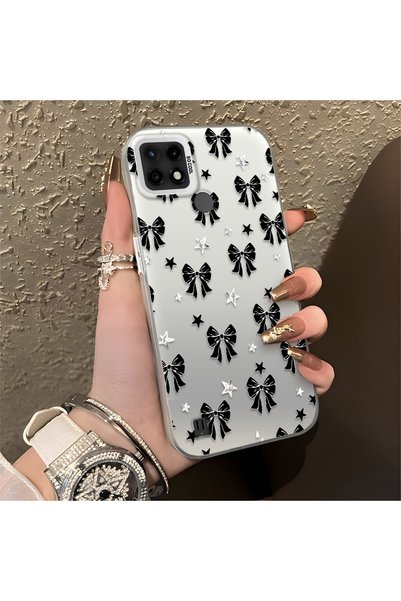 CHICASELUX Realme C21 Compatible Stylish Black Bow Full Printed Case, Non-Sli...