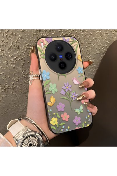 CHICASELUX حافظة متوافقة مع هاتف Vivo X300 بتصميم زهور وفراشات ملونة، هيكل مم...