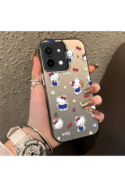 CHICASELUX Vivo Y28 4g Compatible Cute Cartoon Cat Style Case, Shock Absorbin...