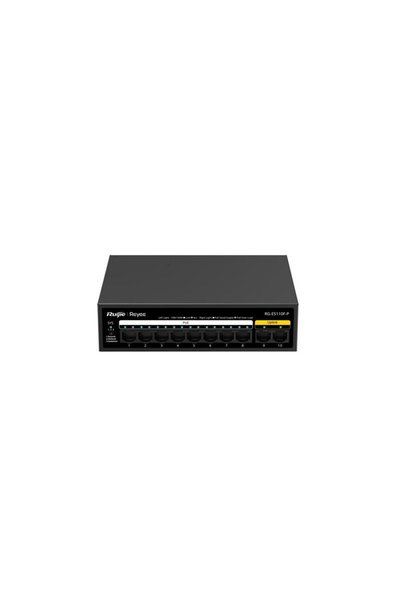RUIJIE REYEE RG-ES110F-P 8 PORT 10/100 + 2X 10/100 RJ45 UPLINK METAL KASA 110W POE SWITCH
