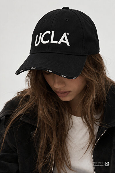 UCLA ALINS crna bejzbol kapa sa vezom, unisex šešir