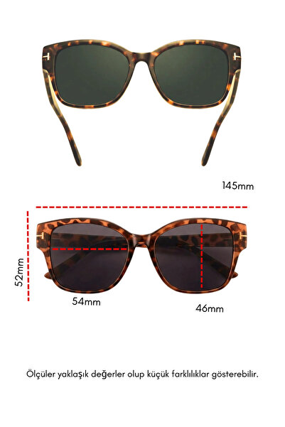 funeyes Rosa Leopard Black Trend Color Cornered Slanted Large Cut Sunglasses Glass Uv400 Protected