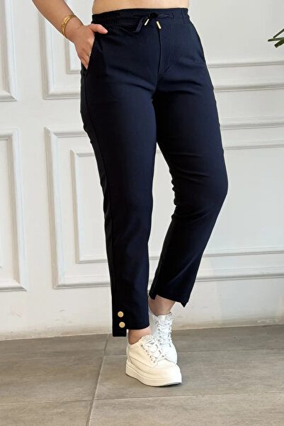 yb yağmur butik Elastic Waist Asymmetrical Trousers