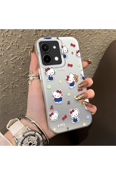 CHICASELUX حافظة بتصميم قطة كرتونية لطيفة متوافقة مع هاتف Vivo Y28 4G، هيكل م...