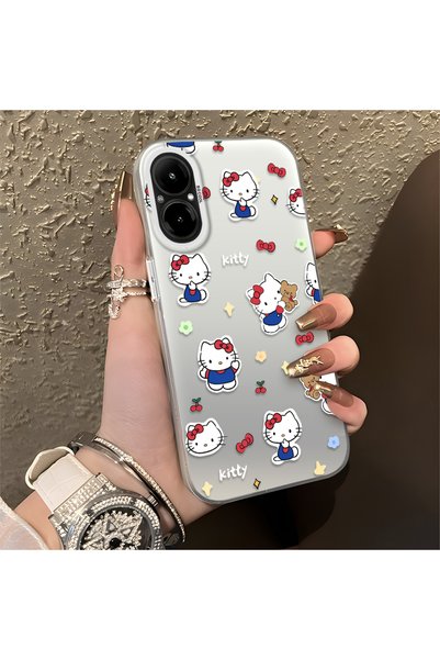 CHICASELUX حافظة بتصميم قطة كرتونية لطيفة متوافقة مع Realme C67 4G، هيكل ممتص...