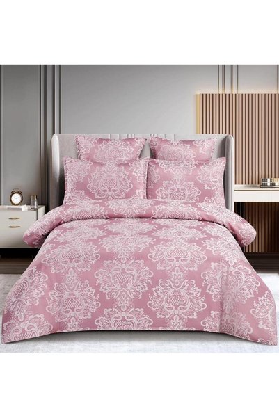 Johnny Home Set de lenjerie de pat dublu Jacquard Finet Deluxe, elastic, 6 pi...