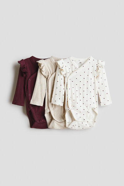 H&M 3'lü Delik Desenli Anvelop Body