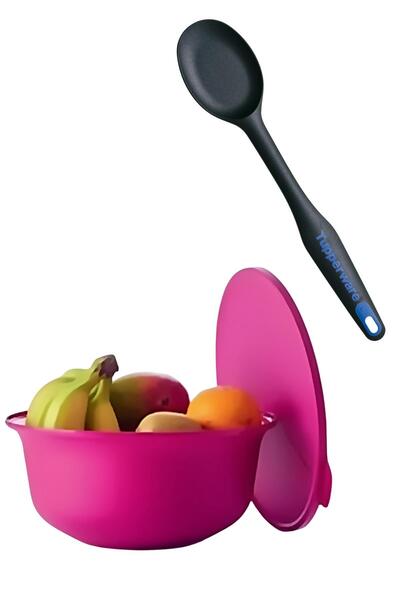 Tupperware 2li Mutfak Seti - Aloha 4 L Kapaklı Saklama ve Servis Kasesi Pembe...