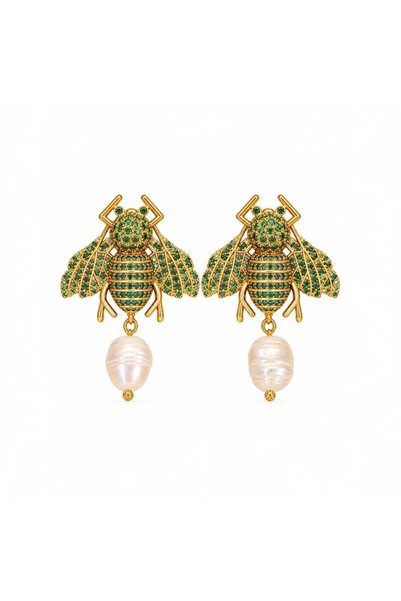 neslyaccessories Handmade Natural Pearl Design Earrings