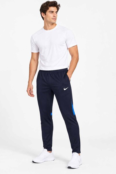 Nike Erkek Lacivert Eşofman Altı Mavi Detaylı Spor Fitness Antrenman Pantolonu