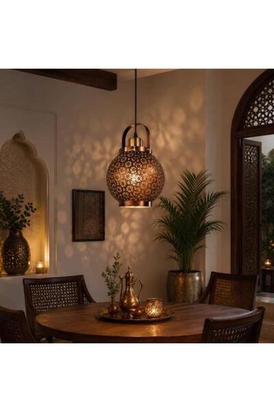 BAB Moroccan Style Hanging Chandelier Brass Design with Luxury E27