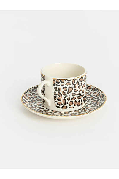 LC Waikiki Lcw Home Mixed Leopard Pattern Porcelain Coffee Cup Set for Six People