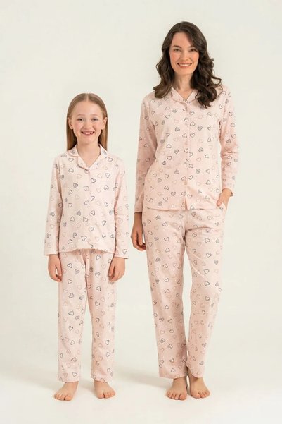 Rolypoly Girl Child 3-14 Years Mother-Daughter Shirt Pajama Set Powder