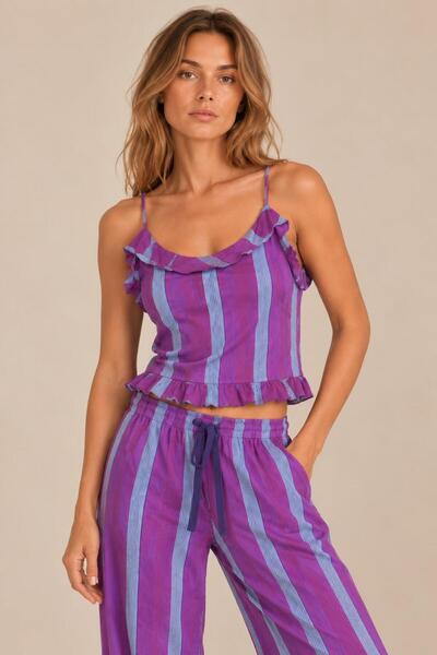 ALEXANDERGARDI Striped Ruffle Detailed Set