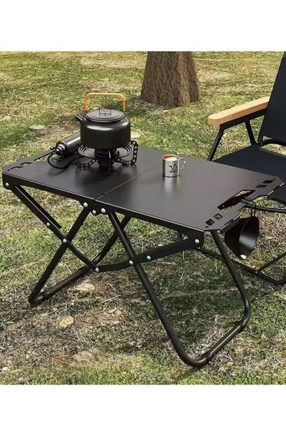 Generic Brand Portable Camping Table with Lamp Holder - Foldable Table with 60kg Load Capacity