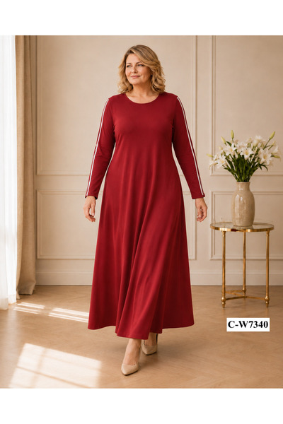 TUSSE Elegant Sleeves with Piping Crystal Viscose Flexible Non-Iron Fabric Pl...