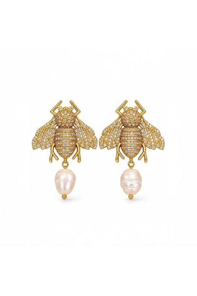 neslyaccessories Handmade Natural Pearl Design Earrings