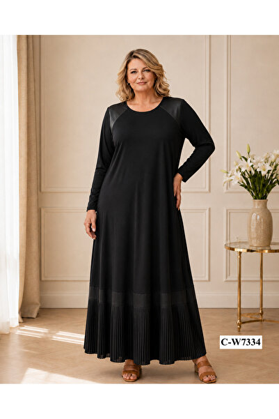 TUSSE Elegant Skirt Pleated Crystal Viscose Flexible Non-Iron Fabric Plus Siz...