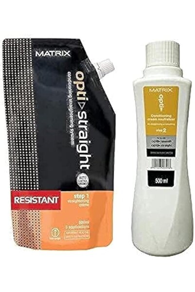 Matrix Opti. Straight Resistant Straightening Cream (500 ML) & Neutralizer (5...