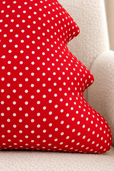 desicap Pine Tree Shaped Polka Dot Decorative Pillow – Filled Inside 35×35 cm