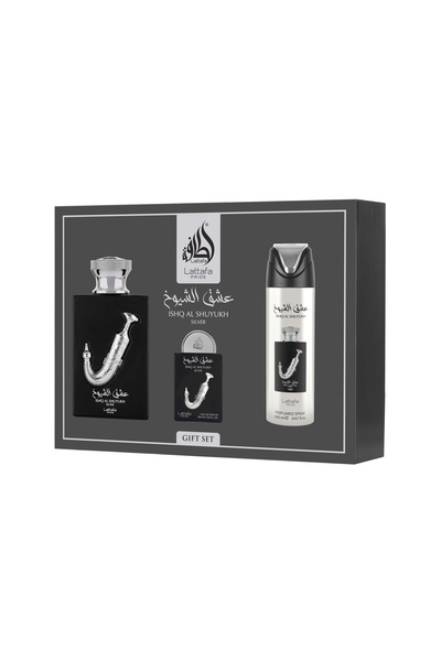 lattafa Pride Ishq Al Shuyukh Silver Apă de parfum 100 ml + Apă de parfum 20 ...
