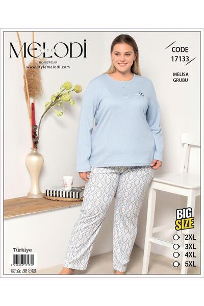 melodi Plus Size Pajama Set Blue 17133