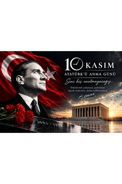 lagun reklam 10 Kasım Atatürk’ü Anma Günü 150x100 cm Vinil Branda – Atatürk P...