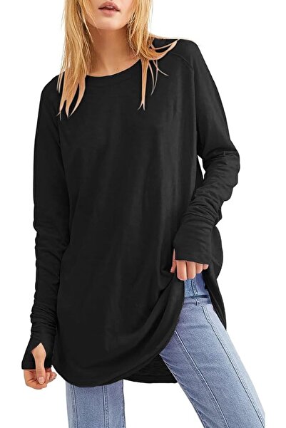 GENERAL Ebifin Long Sleeve Women's Long Shirt Crew Neck Long Sleeve Top Shirt...