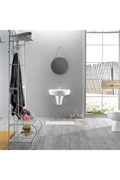 TURKUAZSERAMİK Turkuaz Bella Banyo Lavabo 50*60 cm (Bella Yarım Ayaklı)