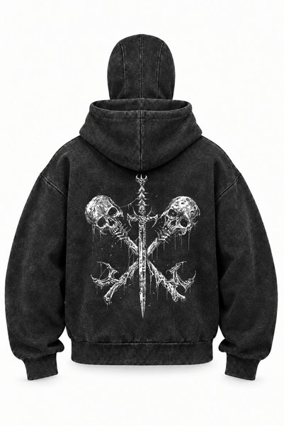 OPPPSSS Cardigan unisex „Ninja cu mască de zăpadă”, stil gotic-tribal, din fl...