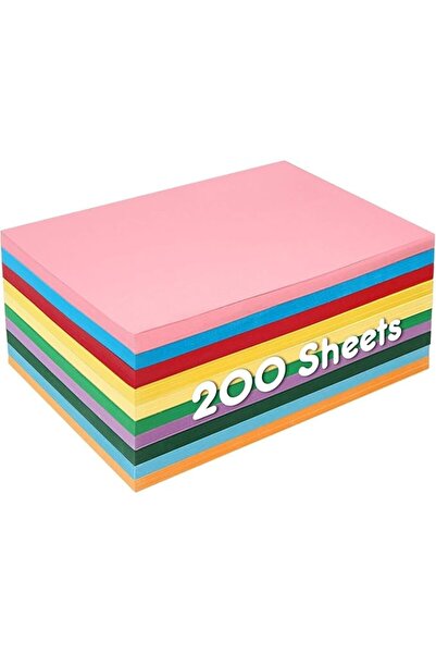 Generic 200 Sheets Colored Card Stock Printer Paper, 10 Colors Colored Paper,...
