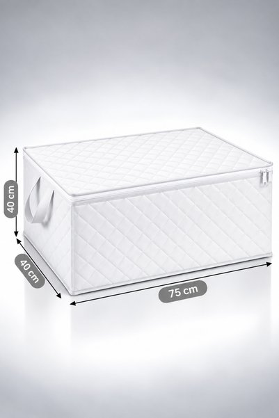 Decopat 75x40x40 cm Kapitone Saklama Kutusu – Fermuarlı Büyük Boy Hurç, Yorga...