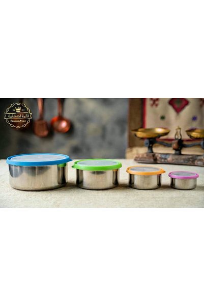 Generic Brand طقم علب تخزين 4 قطع بغطاء