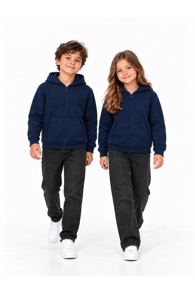 PEMBE LİFE 28210-26 Zippered Hooded Sweatshirt – 3-Thread Ribbed Inside, Unis...
