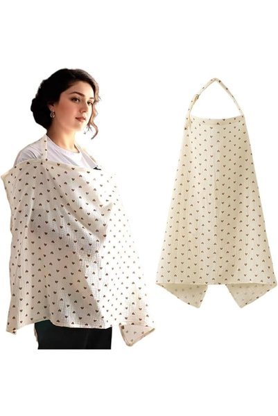 ALMEKAQUZ Muslin Nursing Cover for Baby Breastfeeding,Soft & Breathable Cotto...