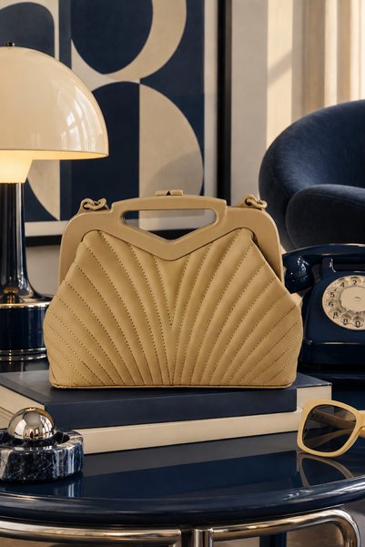 birizmoda Retro Women's Scholarship Hand and Shoulder Bag-Matte Mink